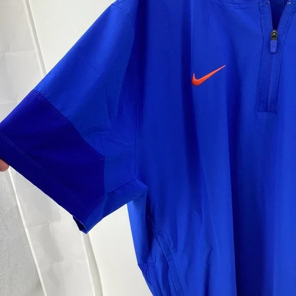 Men's Nike Coaches 1/4 Zip Short Sleeved Pull Over Royal/ Orange 3XL Big & Tall - Picture 6 of 10
